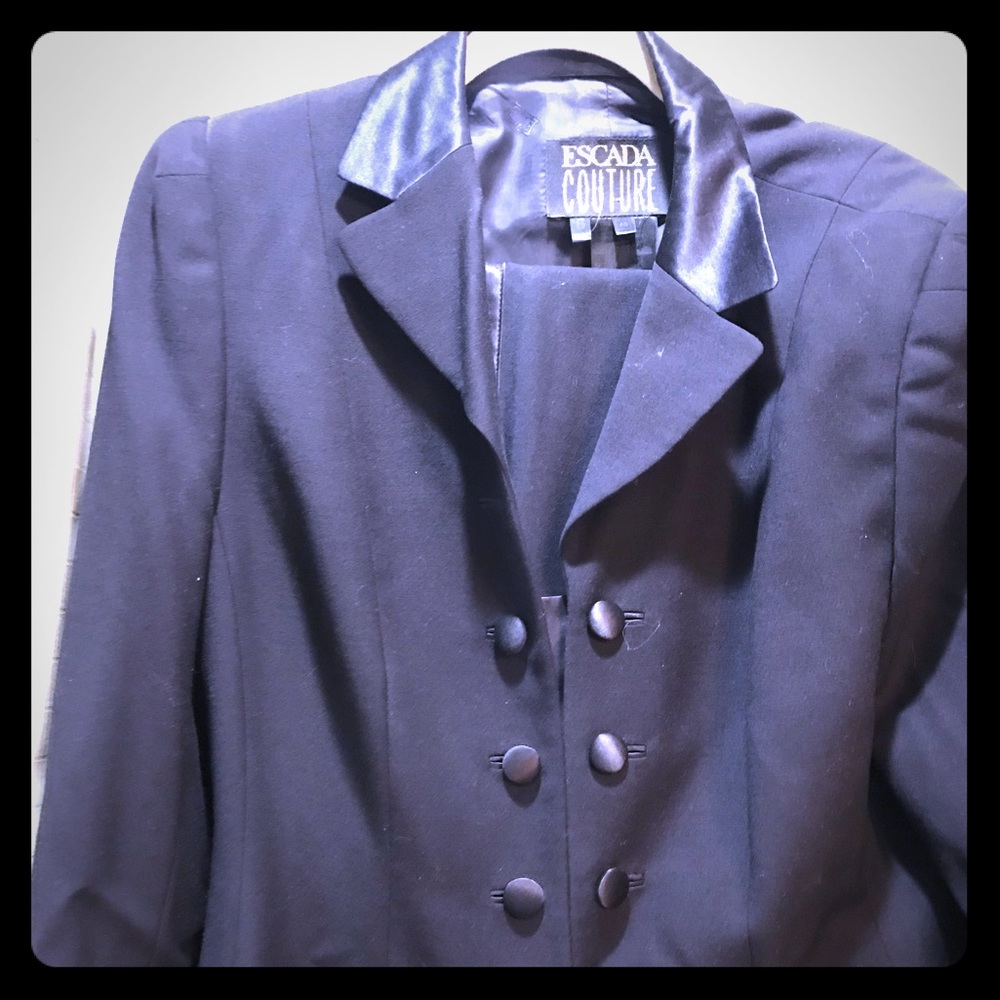 Vintage Escada Couture tuxedo pants suit